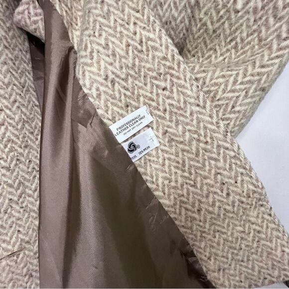 Wool Blend Chevron Long Coat - Picture 7 of 10